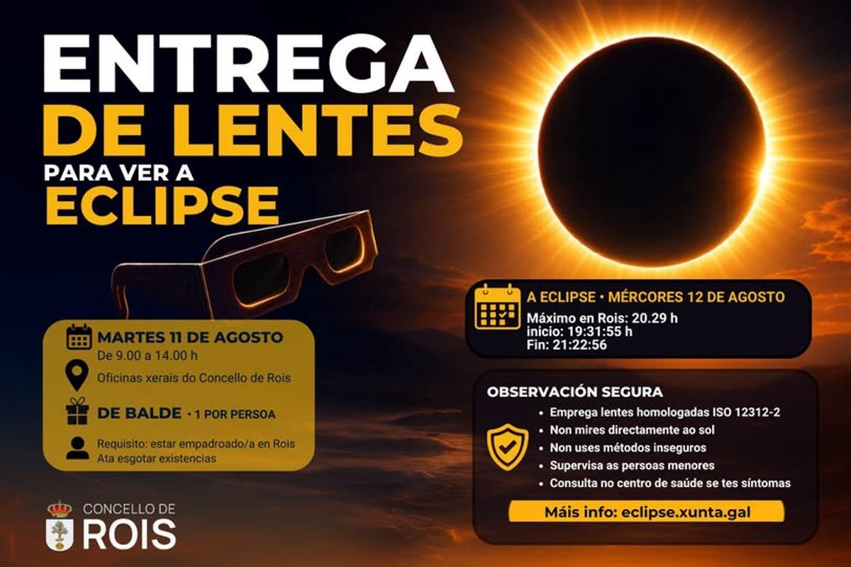 Cartel de entrega de gafas en Rois