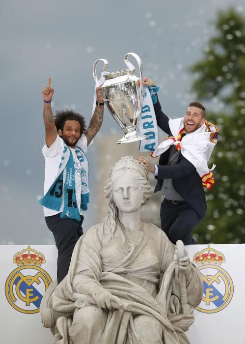 Las celebraciones del Real Madrid tras ganar su decimotercera Copa de Europa