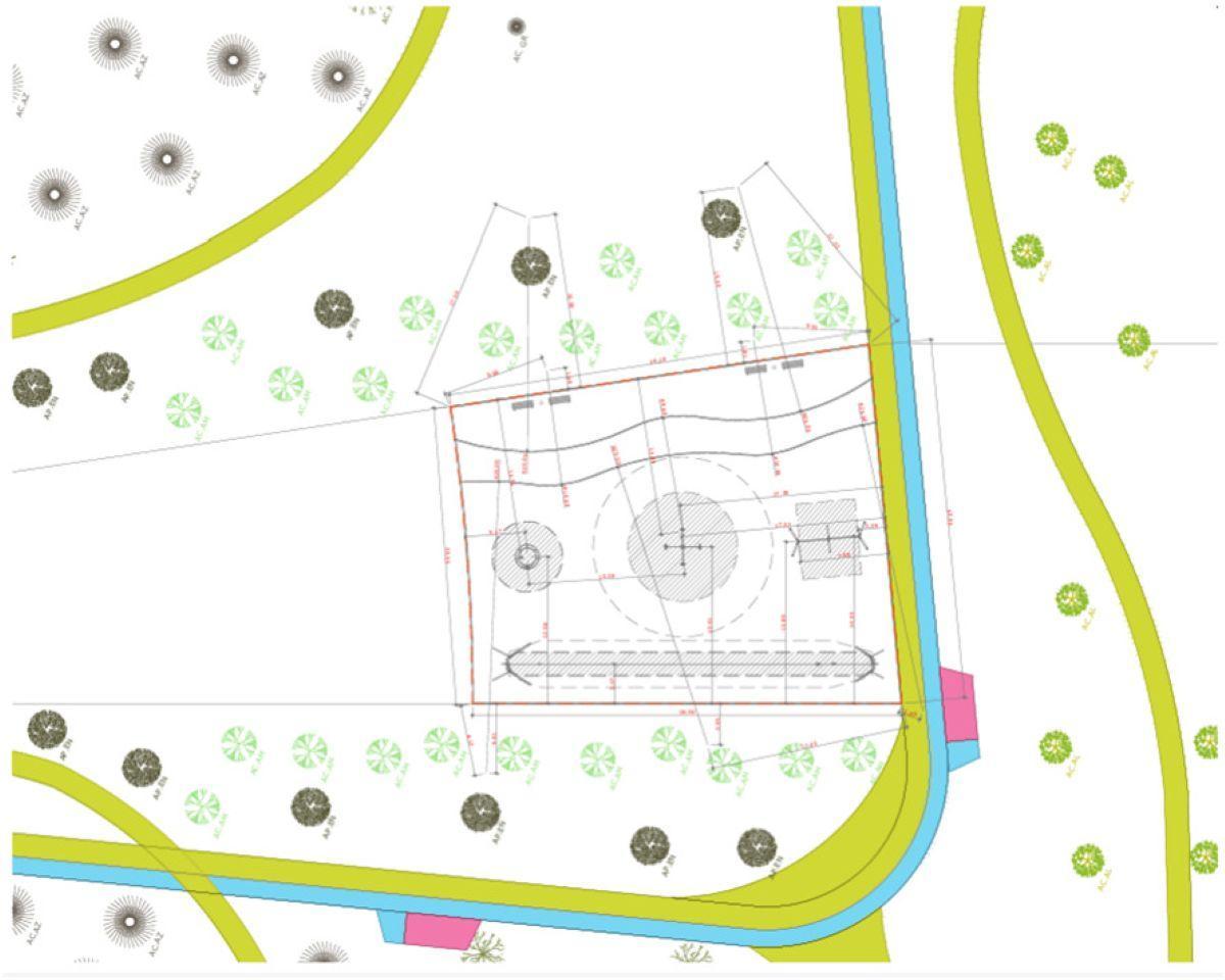 Plano de la zona que ocupará la zona infantil en los Llanos del Cristo de Puente Genil.