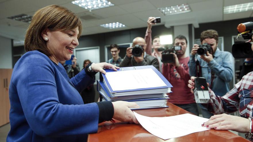 Isabel Bonig, hoy, al presentar sus avales a la presidencia del PPCV.