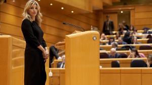 Yolanda Díaz, durante el pleno del Congreso que se celebró en el Senado.