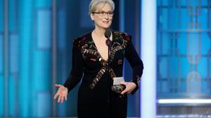 Actress Meryl Streep accepts the Cecil B. DeMille Award during the 74th Annual Golden Globe Awards show in Beverly Hills, California, U.S., January 8, 2017. Paul Drinkwater/Courtesy of NBC/Handout via REUTERS   ATTENTION EDITORS - THIS IMAGE WAS PROVIDED BY A THIRD PARTY. NO RESALES. NO ARCHIVE. For editorial use only. Additional clearance required for commercial or promotional use, contact your local office for assistance. Any commercial or promotional use of NBCUniversal content requires NBCUniversal’s prior written consent. No book publishing without prior approval.