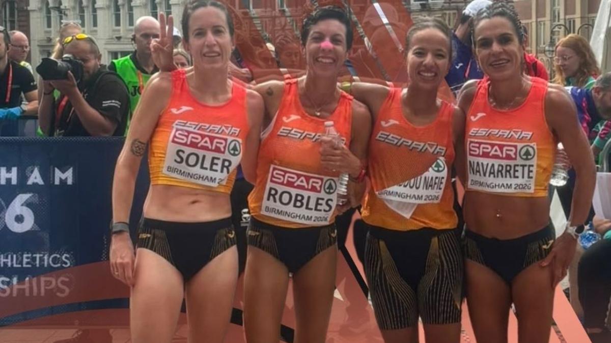 Foto algo movida del equipo español