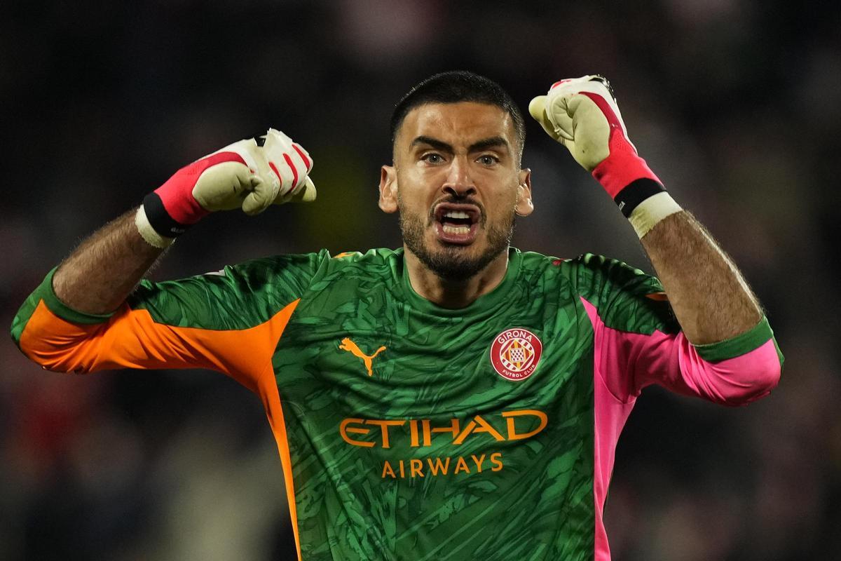 Gazzaniga, en un moment del partit