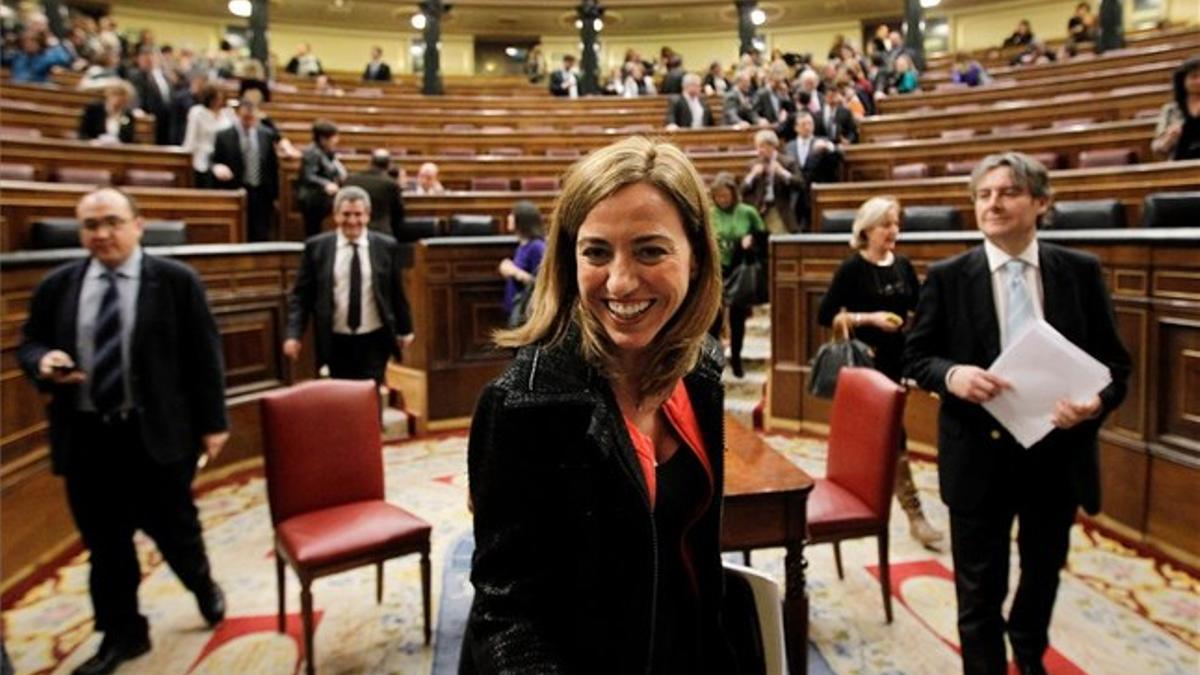 La diputada catalana Carme Chacón, ayer en el hemiciclo del Congreso de los Diputados.