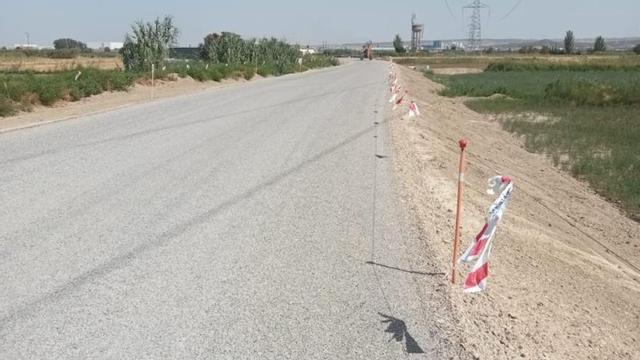 Las obras en el nuevo vial de acceso a Pastriz.