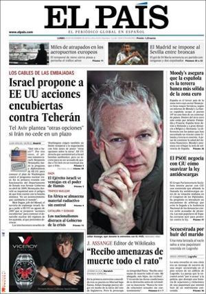 ’El País’ destaca també dins que la voluntat del PP de recolzar la candidatura d’Ernrique López segueix bloquejant el pacte amb el PSOE per renovar el Tribunal Constitucional; que alguns barons socialistes es distancien de les mesures anticrisi més dures de Rodríguez Zapatero; que el PSC alerta d’un acord secret entre Artur Mas i el PP; que Catalunya no té plantes de residus suficients per netejar l’abocador de Can Planas (Cerdanyola), una bomba ecològica de més de mig milió de metres cúbics de residus tòxics; i que els veïns de Palomares (Almeria) exigeixen que es netegin de plutoni els 50.000 metres cúbics afectats per la caiguda de dues bombes atòmiques el 1966.