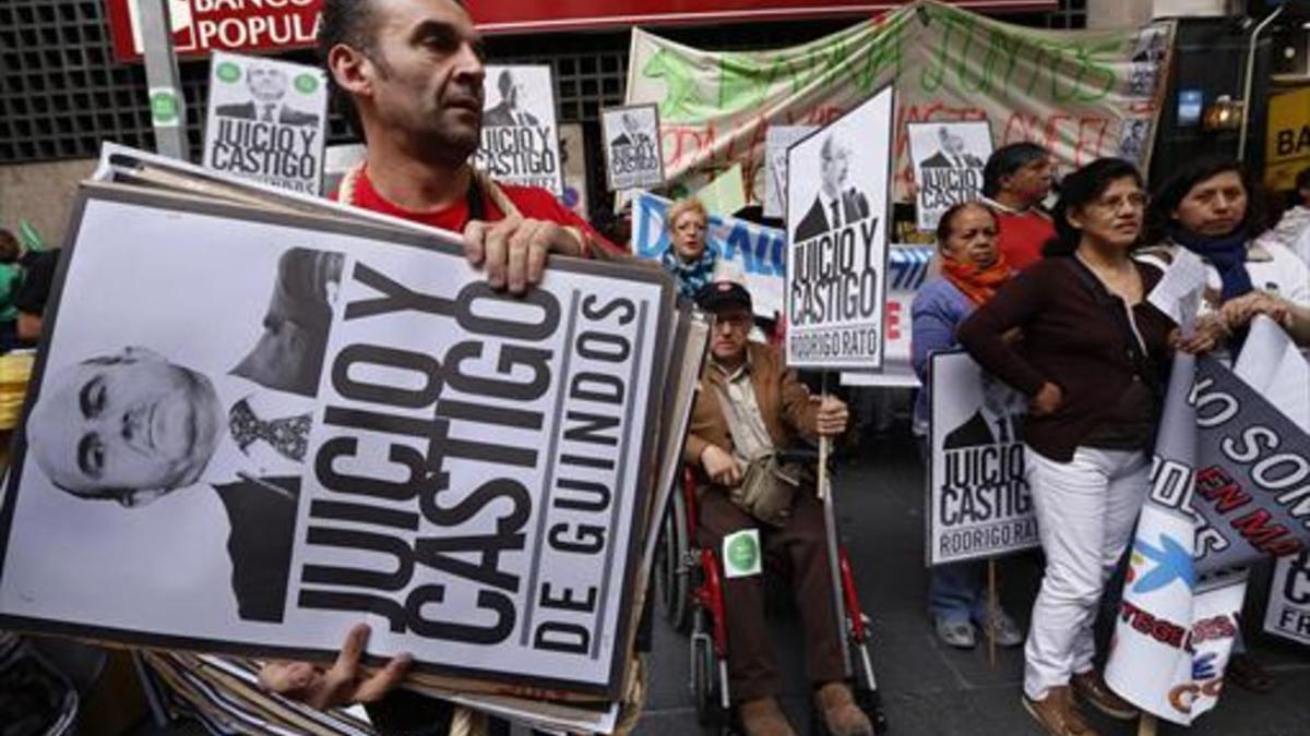 Manifestación de protesta de los afectados por las hipotecas celebrada en Madrid en el 2013.