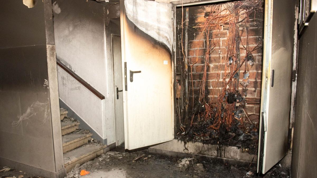 Interior del edificio de la calle San Isidoro tras el incendio
