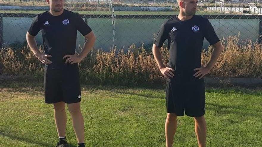 Dani Mateos y Sergio García, en el entrenamiento de ayer.