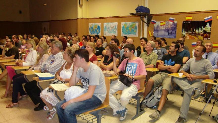 Un grupo de estudiantes en la Escuela de Idiomas de Guanarteme.