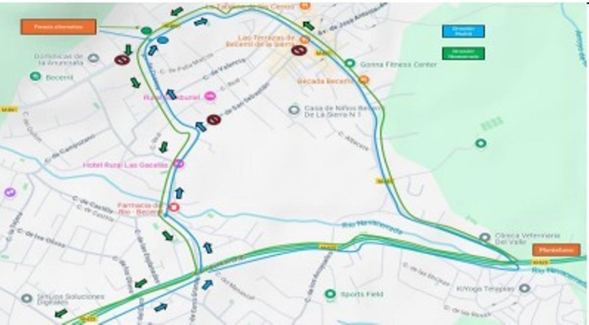 Zona afectada por las obras en la presa de Becerril de la Sierra.
