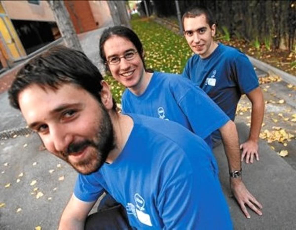 Josep Àngel Herrero, Marc Viñals i Lander Ramos (d’esquerra a dreta), al campus de la UPC. Josep Àngel Herrero, Marc Viñals i Lander Ramos (d’esquerra a dreta), al campus de la UPC.