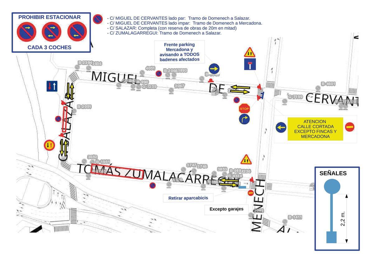 Limitaciones al tráfico y al estacionamiento de la calle Tomás Zumalacárregui y alrededores.