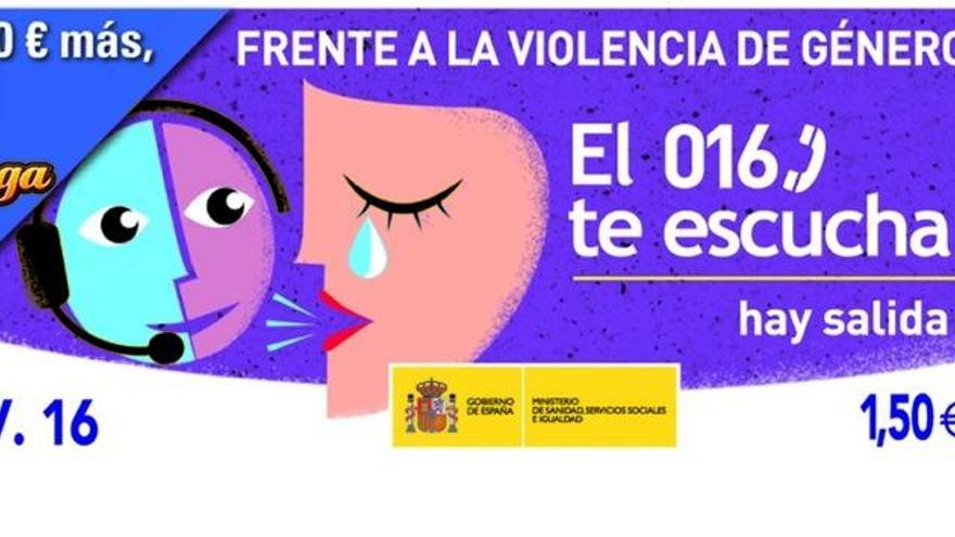 El cupón premiado se suma a una campaña contra la Violencia de Género.