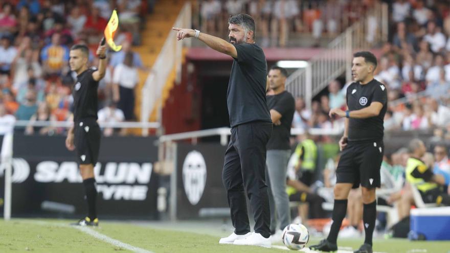 Gattuso ha dirigido su primer partido oficial en Mestalla