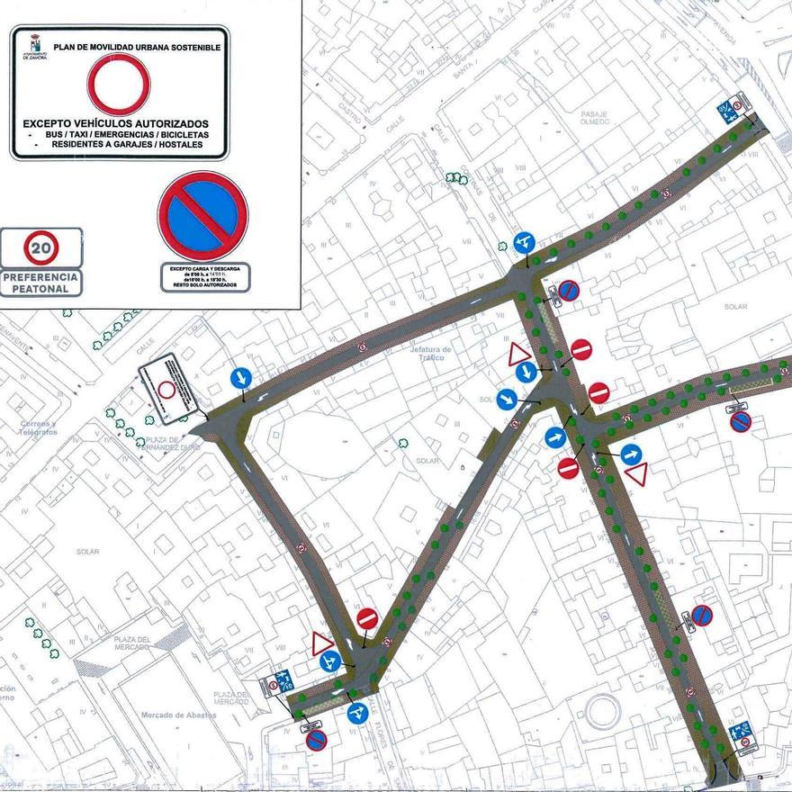 Nuevas ubicaciones de carga y descarga en el plano de Zamora.