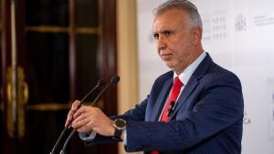 El ministro de Política Territorial y Memoria Democrática, Ángel Víctor Torres, comparece en rueda de prensa, en el Ministerio de Política Territorial y Memoria Democrática, a 4 de noviembre de 2025, en Madrid (España).