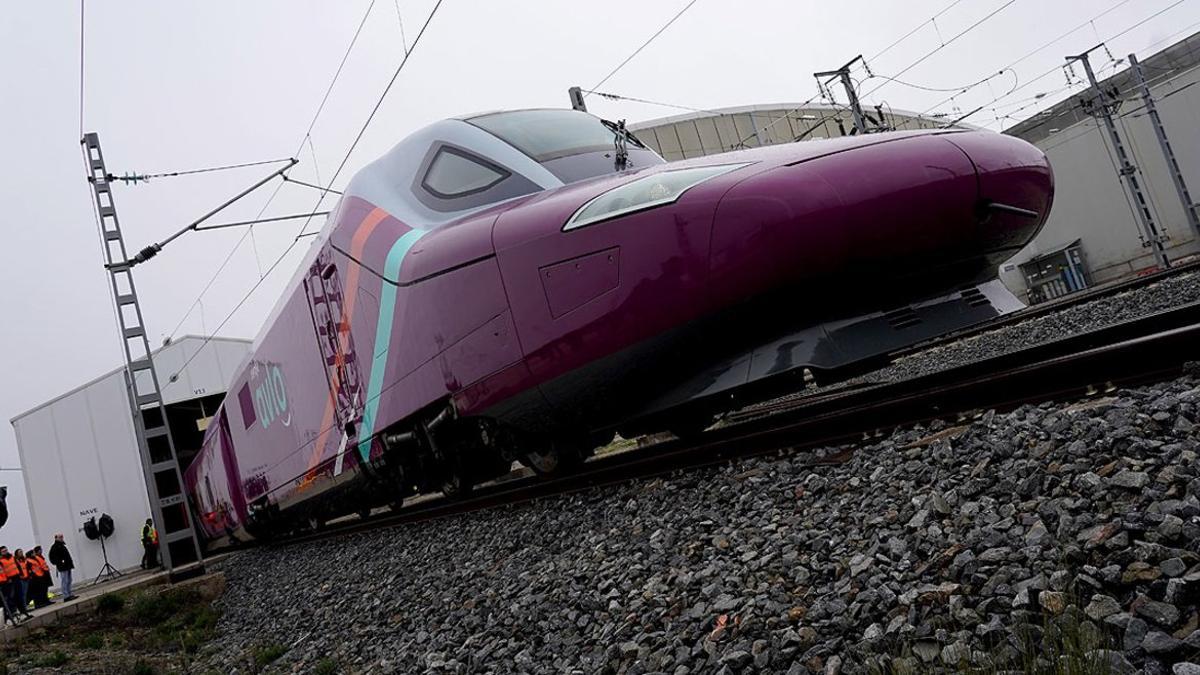 Un tren de la marca AVLO, durante la presentación del AVE 'low cost', el pasado 11 de diciembre