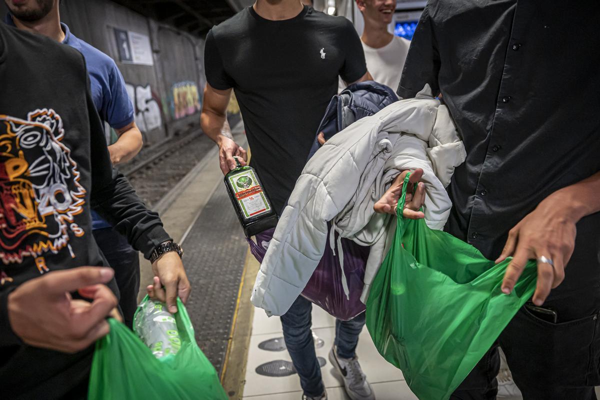 En el tren del botellón a Mataró