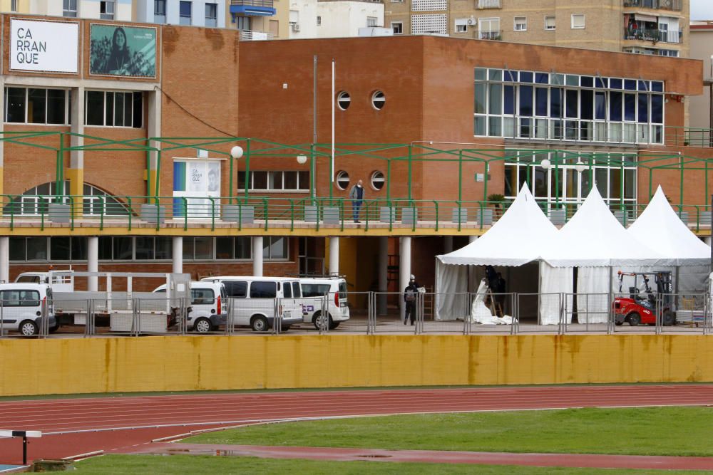 Las obras de acondicionamiento de la ciudad deportiva de Carranque como hospital de campaña continúan con la previsión de que finalicen en esta semana.