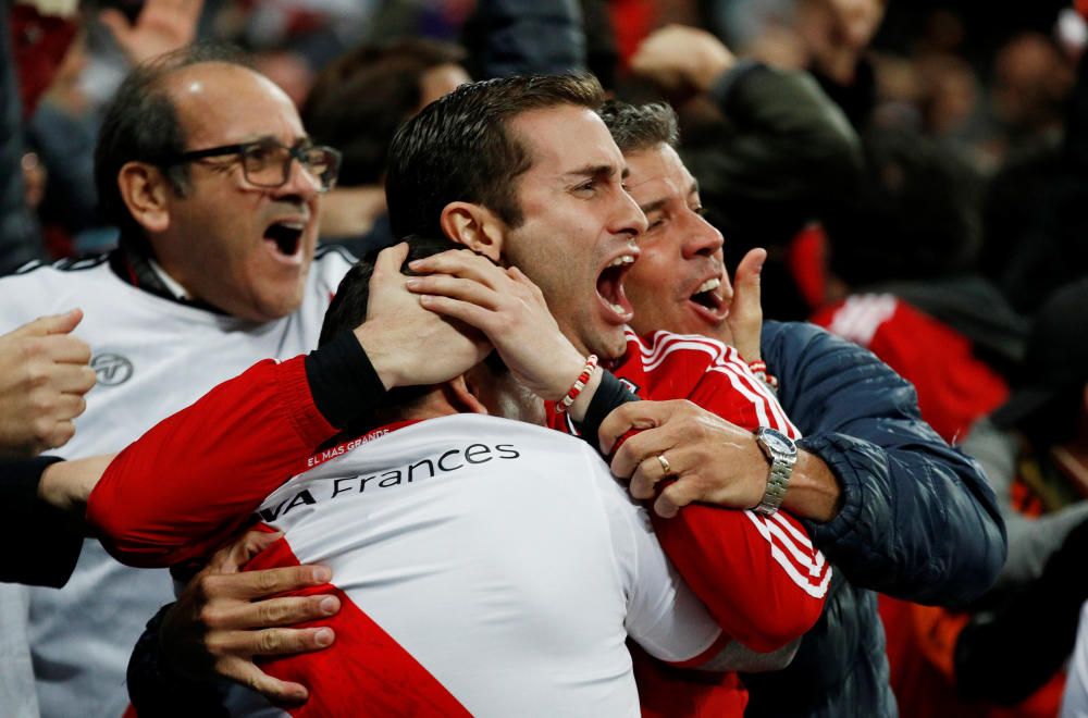 La afición de River celebra su victoria