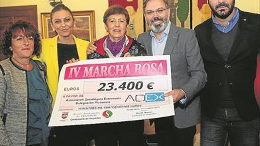 La compra de dorsales para la marcha rosa de la Aoex recauda 23.400 euros