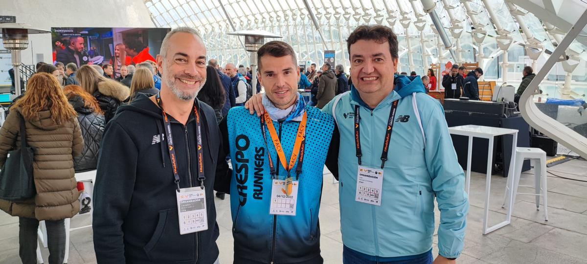 Rubén Crespo con Juan Botella y José Antonio Redolat