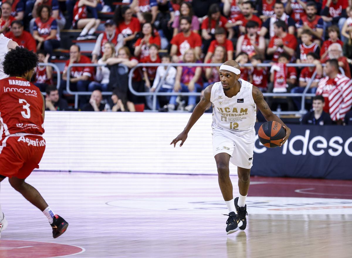 Thad McFadden, del UCAM Murcia, durante un partido esta temporada.