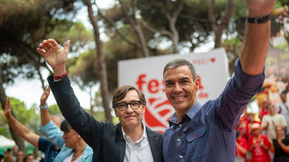 DIRECTO SÁNCHEZ ILLA | Pedro Sánchez y Salvador Illa en la Fiesta de la Rosa en Gavá