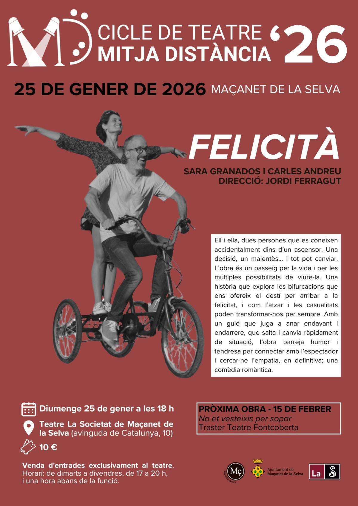 El cartell de l'obra Felicità.