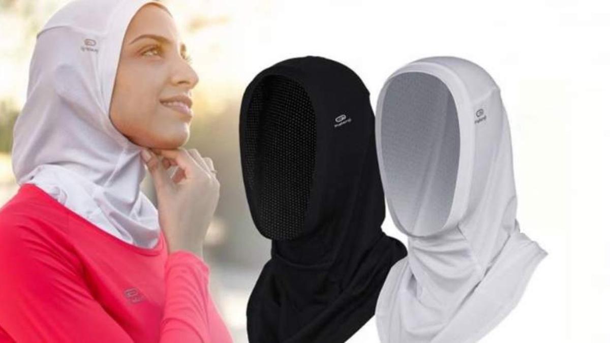 Modelos de 'hiyab' que Decathlon preveía comercializar en Francia.