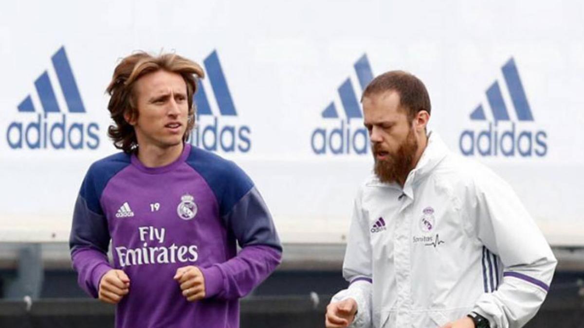 Modric entrenó en solitario