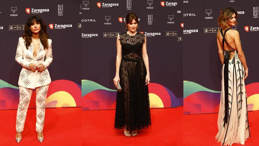 Inma Cuesta, Marta Nieto y Clara Lago en la alfombra roja de los Premios Feroz 2022.