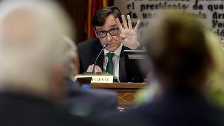 Salvador Illa, exministro, durante su comparecencia en el Senado en la Comisión sobre la venta de mascarillas.