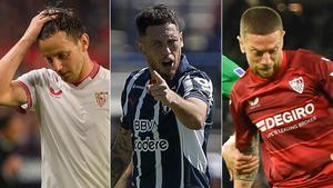 Ivan Rakitic, Lucas Ocampos y Papu Gómez