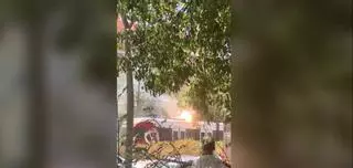 La catenaria de un tranvía se incendia en Pont de Fusta