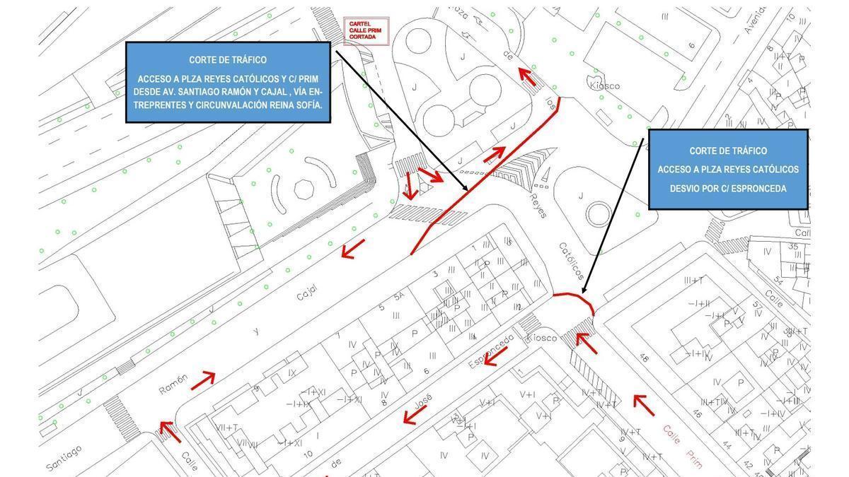 Plano con los cambios en el tráfico que entran en vigor el lunes 10 de octubre.