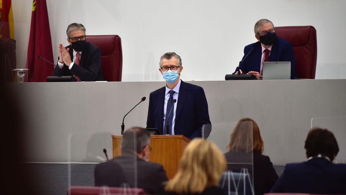 Juan José Pedreño, durante su comparecencia en la Asamblea.