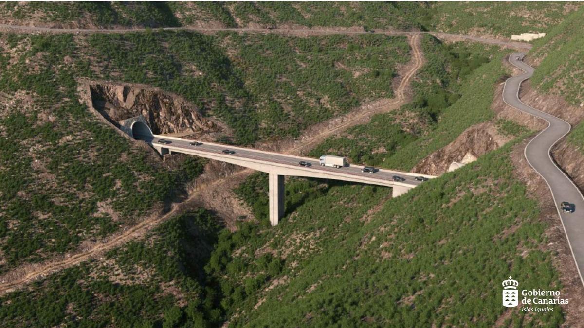 Infografía viaducto del barranco La Palma.