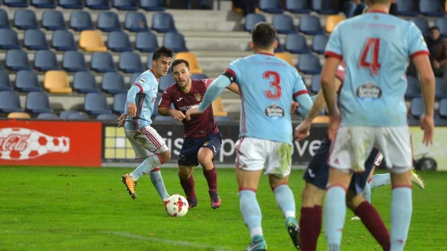 Añón, en el partido de hoy ante el Celta B.