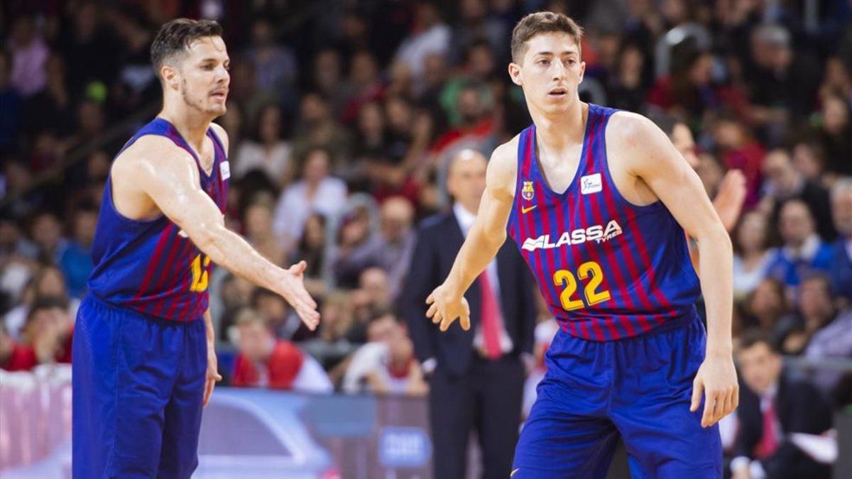 Aleix Font, junto a Thomas Heurtel, el pasado domingo en el Palau