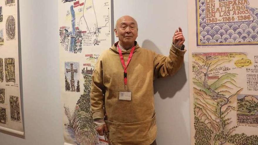 El maestro japonés Munehiro Ikeda, en el Museo das Peregrinacións de Santiago. // Xoán Álvarez