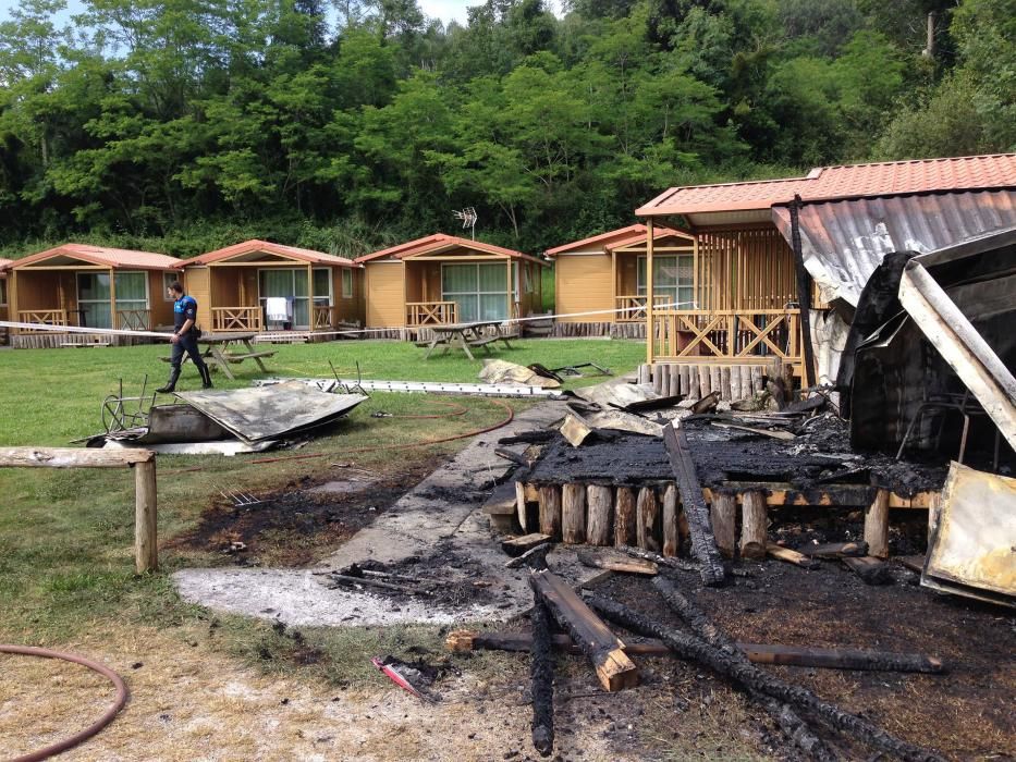 Intervención de los bomberos en el Camping de Deva