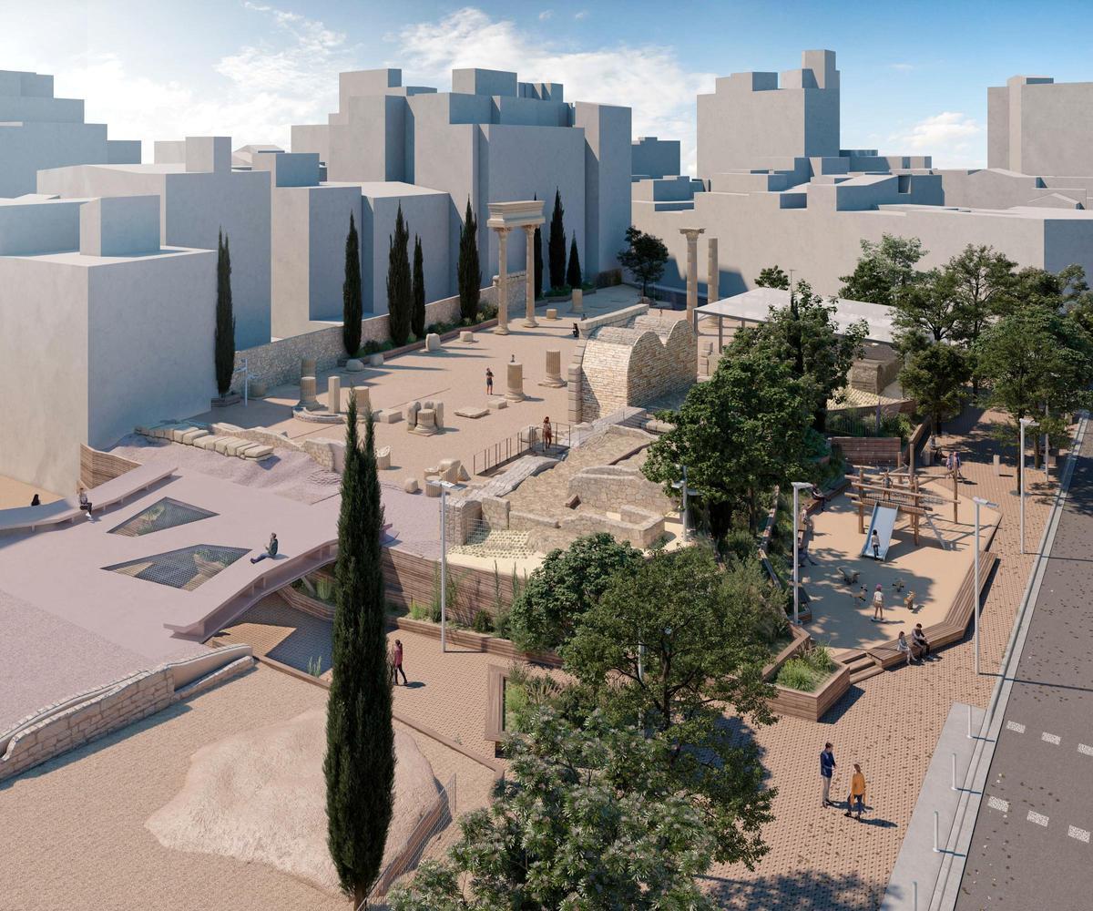 Proyección de cómo deberá ser el Foro de la Colonia tras la actuación.