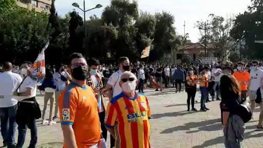 Los instantes previos al inicio de la manifestación contra Meriton