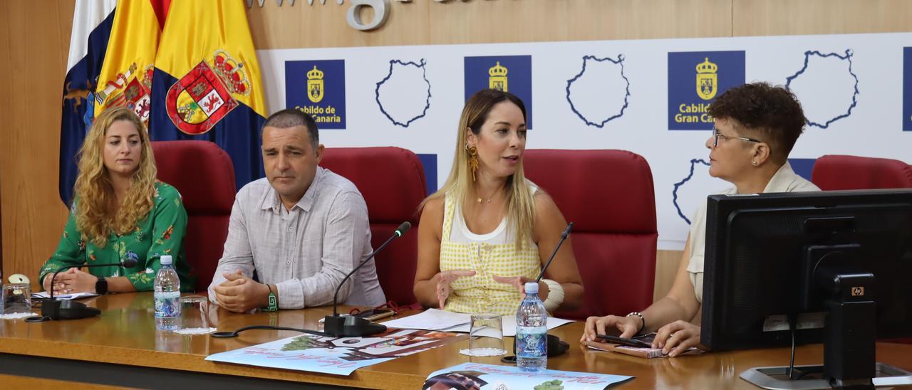 De izquierda a derecha, Dina González, Jesús Díaz, Guacimara Medina y Pilar Ramos en la presentación de las Fiestas de la Cuevita.