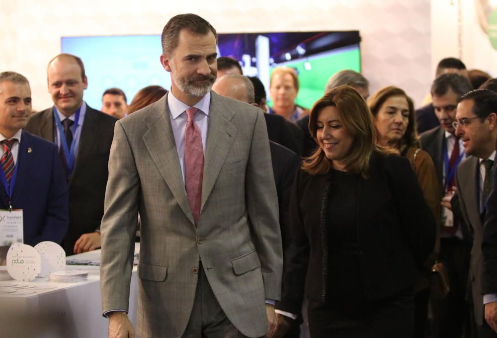 El rey Felipe VI inaugura la sexta edición del Foro Transfiere en el Palacio de Ferias y Congresos de Málaga.