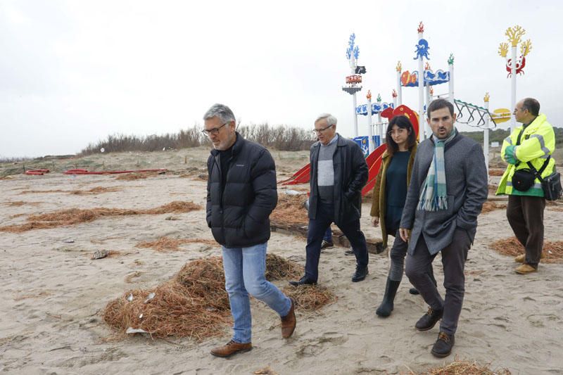 Desperfectos del temporal en las playas del Perellonet y El Saler.