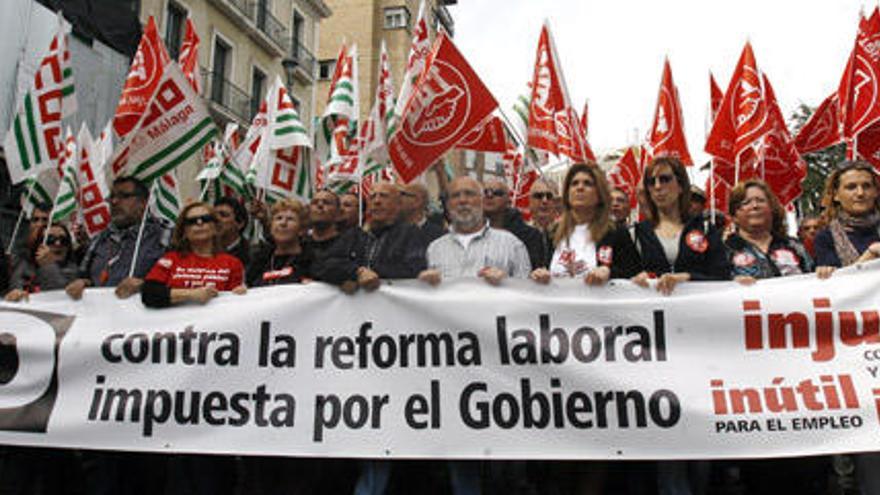 Cabecera de la manifestación del 29M en Málaga.